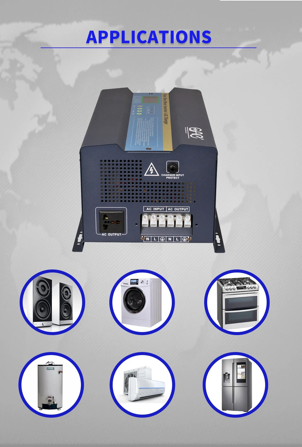 Support off-grid and energy storage applications Support off-grid and energy storage applications